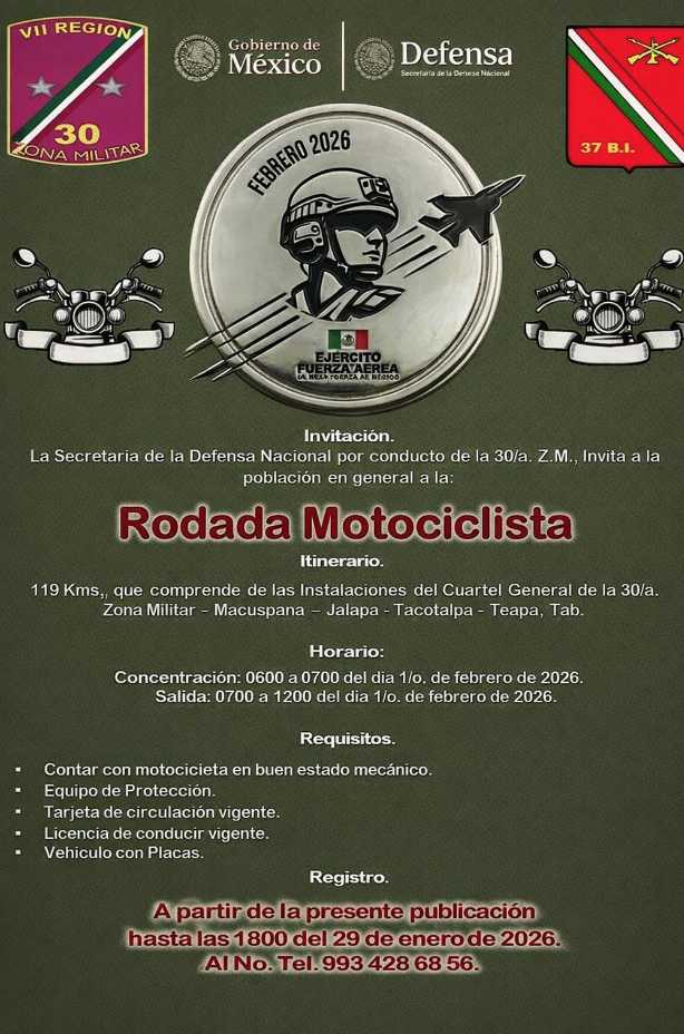 Invitan a participar en Rodada Motociclista – Novedades de Tabasco